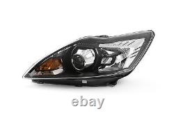 Ford Focus MK2 Black Bi-Xenon LED DRL AFS Headlight Left 08-10 Passenger Hella