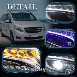 Full LED Headlight For V-Class Vito W447 MPV 2014-2023 Front Car Lights Blue DRL