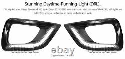 Glossy Black LED Daytime Running Light DRL Fog Lamp For Nissan Navara NP300 D23