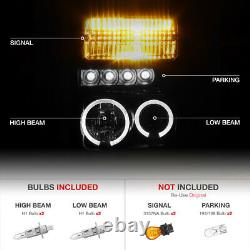 Halo DRL SINISTER BLACK Smoke Headlights LED Tail Lights Ford F250 F350 08 09 10
