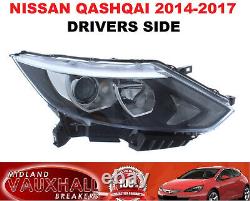 Headlight For Nissan Qashqai J11 2014-2017 LED DRL Headlamp Black Drivers Side