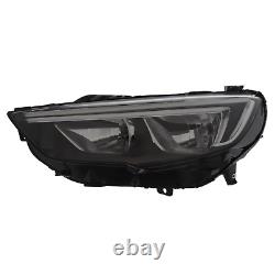 Headlight Vauxhall Insignia B Passenger Side Black Halogen With LED DRL 2017-21