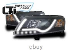 Headlights LED DRL Inside LTI Light Tube for AUDI A6 4F C6 Xenon Black LHD LPAUC