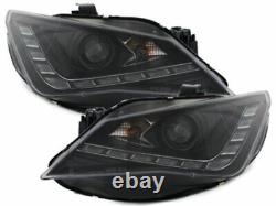 Headlights LED DRL Inside LTI Light Tube for Seat Ibiza 6J 12-Black LHD LPSE30-E