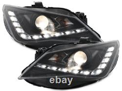 Headlights LED DRL Inside LTI Light Tube for Seat Ibiza 6J 12-Black LHD LPSE30-E