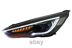 Headlights LED DRL for Ford Focus III Mk3 15-17 Bi-Xenon Look Dynamic Flowing
