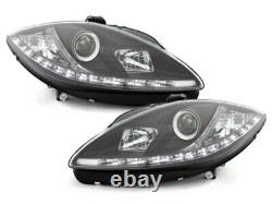 Headlights LED DRL for Seat Leon 1P Altea 2009+ Daytime Running Light Black