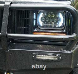 JEEP XJ YJ 5 x 7'' 85W PAIR LED DRL Head lights BLACK