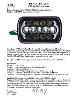 JEEP XJ YJ 5 x 7'' 85W PAIR LED DRL Head lights BLACK