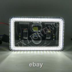 JTX, 4 Light combo, Black LED Headlights, 4x6, White Halo, Flashes Amber