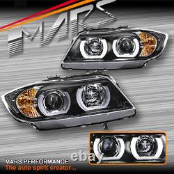 LED DRL 3D Halo Projector Head Lights for BMW 3-Series E91 E90 05-08 -HID Type