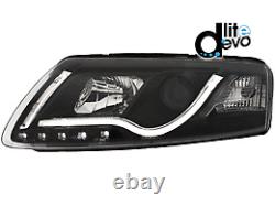 LED DRL Headlights for AUDI A6 4F 04-07 Daytime Running Light Black for Xenon
