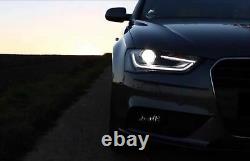 LED DRL Headlights for Audi A4 B8.5 Facelift 12-15 Black