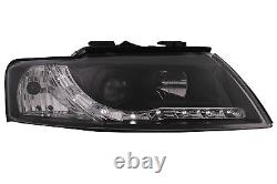 LED DRL Headlights for Audi A4 Cabriolet B6 8H7 8HE 2002-2006 Black