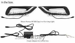 LED Daytime Running Light DRL Glossy Black Fog Lamp For Nissan Navara NP300 D23