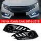 Led Front Drl Fog Daytime Running Driving Lights Fit For Honda Civic 16-18 Cn