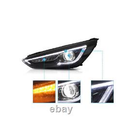 LED Headlights For 2015-2018 Ford Focus Projector Front Lamps Pair withSequential