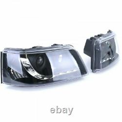 LED Headlights Front Lights DRL in Black for VW Transporter Bus T5 03-09 New LHD