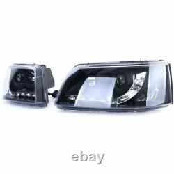 LED Headlights Front Lights DRL in Black for VW Transporter Bus T5 03-09 New LHD
