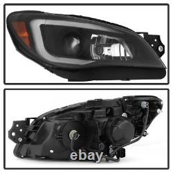 LED Neon Tube DRL Fit 06 Fit 07 Subaru Impreza/WRX Black Projector Headlight