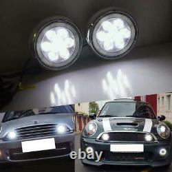 LED Rally Light Kit for Mini Cooper R50 R52 R53 01-06 Black Shell White Halo DRL