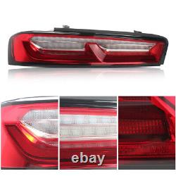 LED Tail Lights For Chevy Camaro 2016-2018 17 DRL Brake Rear Lights Red Lens 2X