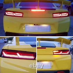 LED Tail Lights For Chevy Camaro 2016-2018 17 DRL Brake Rear Lights Red Lens 2X