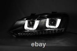 LHD For VW Polo 6R 6C 2009- Black DRL LED Projector Headlights With LED Indicato