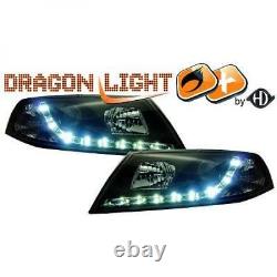 LHD Projector Headlights LED Dragon DRL Lights Black D1S H1 For Skoda Octavia