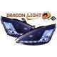 Lhd Projector Headlights Pair Led Dragon Drl Lights Black For Ford Focus 98-01