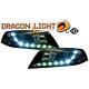 Lhd Projector Headlights Pair Led Dragon Drl Lights Clear Black H7 H1 For Skoda