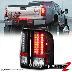 L+R LED Black Tail Light Signal Lamp For Chevy 07-14 Silverado WT/LT/LTZ Truck