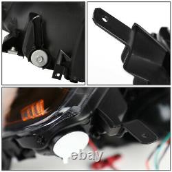 Led L-light Bar Drlfor 01-03 Honda CIVIC 2/4dr Black Amber Projector Headlight