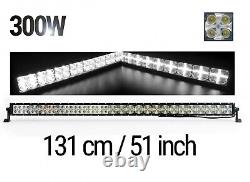 Led Spot Light Bar 51 300w Aluminum + Cross Drl Park Light Dual Function 12-24V