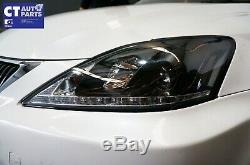 Lexus IS250 IS350 ISF Black LED DRL Day-Time Projector Head Lights Headlight