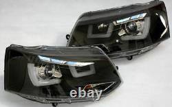 Lightbar DRL TFL daytime light headlights in Black finish for VW T5 from 2009