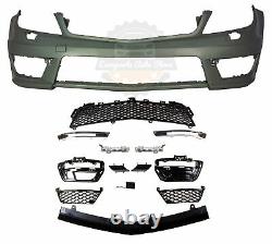 MERCEDES BENZ C63 STYLE FRONT BUMPER With LED DRL FOR 08-14 W204 C CLASS WithO PDC