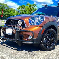 Mini Cooper Led Rally Driving Lights Halo Ring Angel Eyes DRL Black Shell Lamps