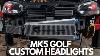 Mk5 Golf Custom Headlights Blacked Out W Led Drl Lights Sequential Turn Signal U0026 Demon Eyes
