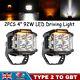 Pair 4 Led Driving Lights With Wiring Harness 92w Daytime Running Light Universal