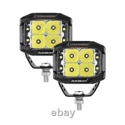 Pair 4 LED Driving lights With Wiring Harness 92W Daytime Running Light universal