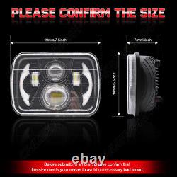 Pair 5x7 7x6inch LED Square Headlights DRL Light For Toyota Pickup MR2 Celica