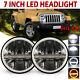 Pair 7inch Round Led Headlights Drl Turn Lights For Land Rover Defender 90 110