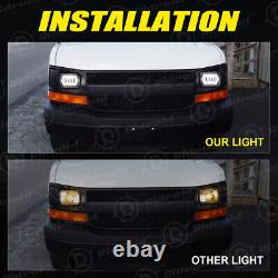 Pair 7x6 5X7 inch LED Headlights Hi/Low Beam DRL Light For Jeep Cherokee XJ YJ