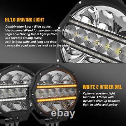 Pair 9inch LED Spot Driving Work Lights Round Spotlight DRL Fog 4x4 Offroad SUV