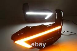 Pair DRL For Nissan X-Trail 2017-2020 LED Daytime Running Light Fog Lamp With Turn