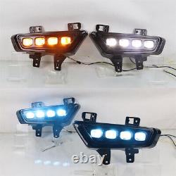 Pair Daytime Running Light LED Fog Head DRL Bright Black For 22 Ford Raptor F150