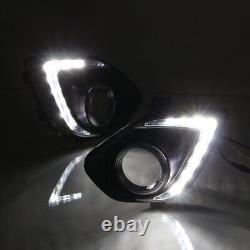 Pair LED DRL For Mitsubishi ASX 2013-2015 Daytime Running Light Fog Driving Lamp