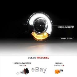 Pair Mini Cooper Projector LED Light bar DRL Headlight Headlamp Black 07-13 R56