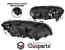 Pair Projector LED DRL Head Light Black For Holden VE Commodore Series 1 0610